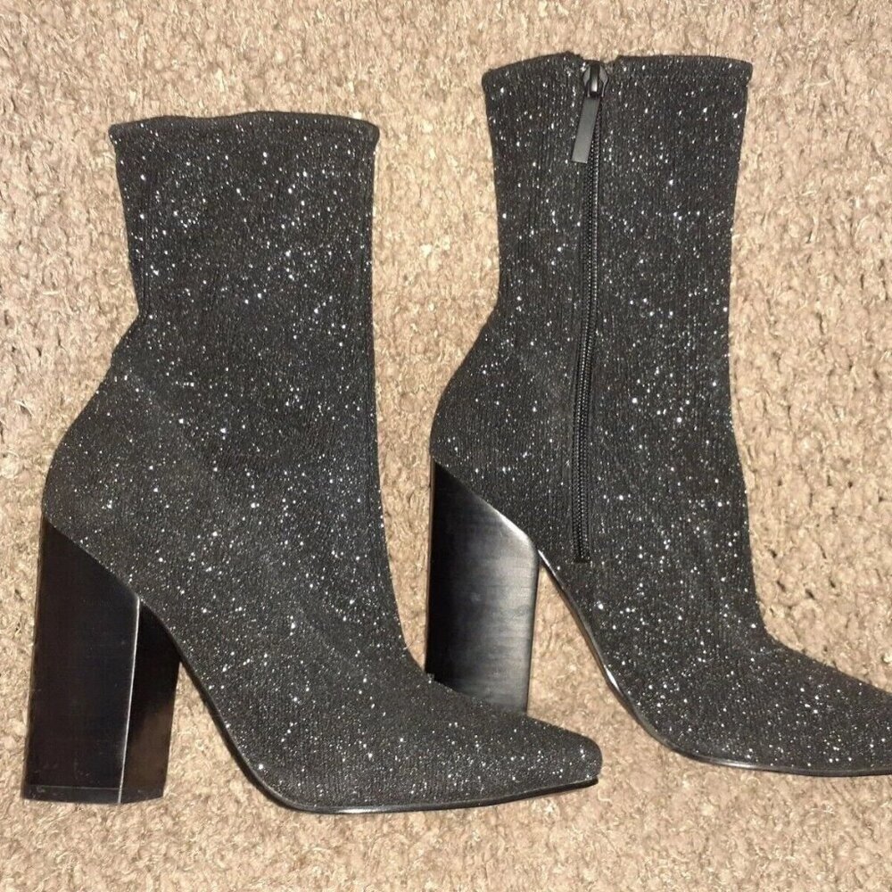 KENDALL & KYLIE-Hailey Sparkly Glitter Sock Bootie -Sz 8.5-NWOB Retail 175.00 - Picture 4 of 6